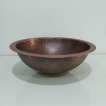 Round Hammered Copper Bowl Sink