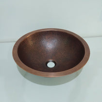 Round Hammered Copper Bowl Sink