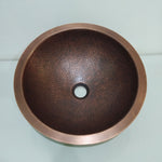 Load image into Gallery viewer, Round Hammered Copper Bowl Sink
