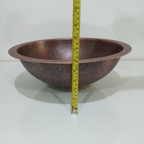 Round Hammered Copper Bowl Sink