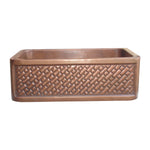 Load image into Gallery viewer, Single Bowl Diagonal Brick Front Apron Copper Kitchen Sink
