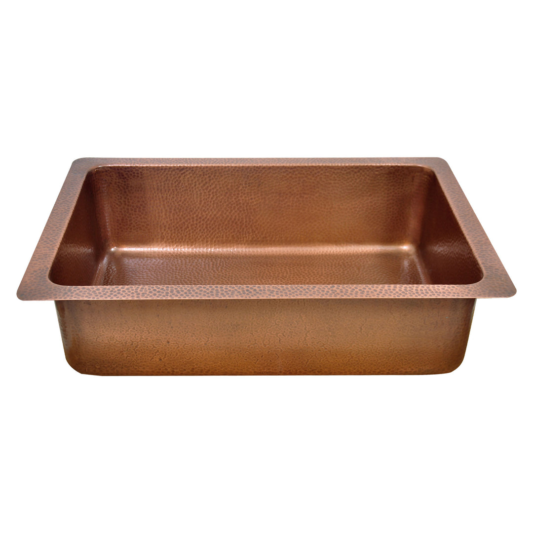 Single Bowl Vine Design Front Apron Copper Kitchen Sink