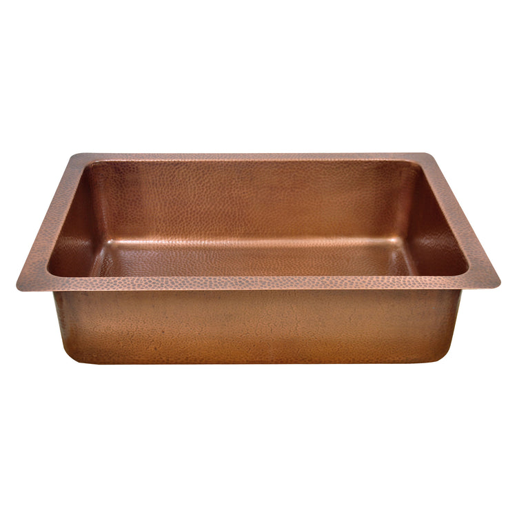Single Bowl Vine Design Front Apron Copper Kitchen Sink