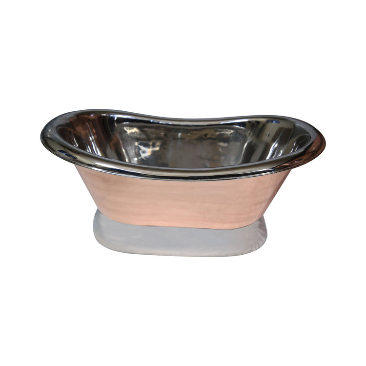 Copper Bathtub + Sink Nickel Inside & on Base