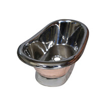 Copper Tub Style Sink Nickel Inside & on Base Copper Outside